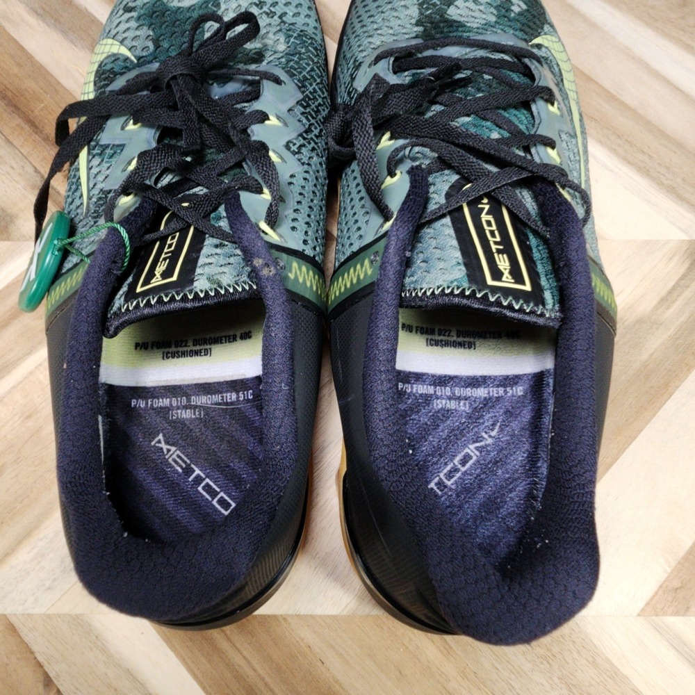 Nike Metcon 6 Mens 12 Black Green Camo Gum Athletic Shoes Gym Cross CK9388-032 - Picture 10 of 14